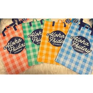 NWT Aloha Friday Palaka Foodland Hawaii Exclusive Reusable Tote Bag Set of 4